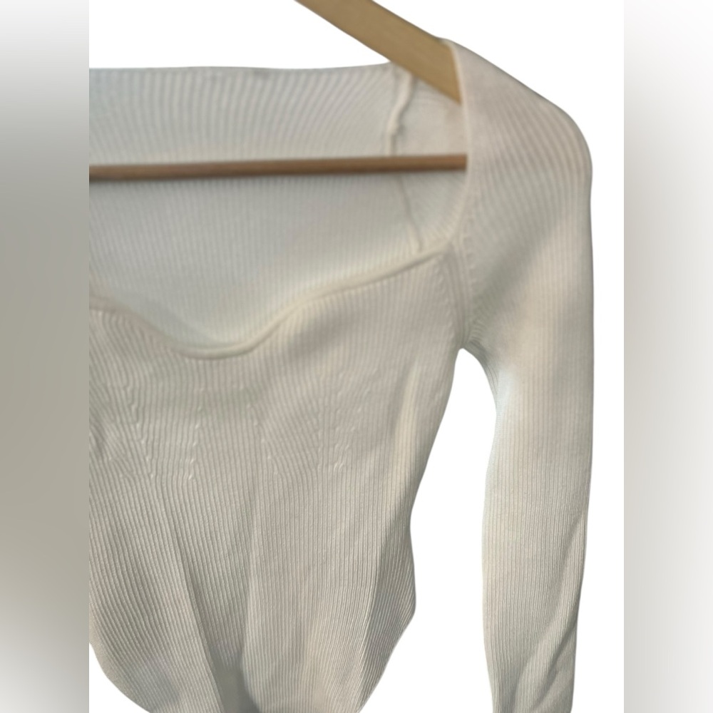 Commense Cream Ribbed Knit Top - Picture 4 of 12
